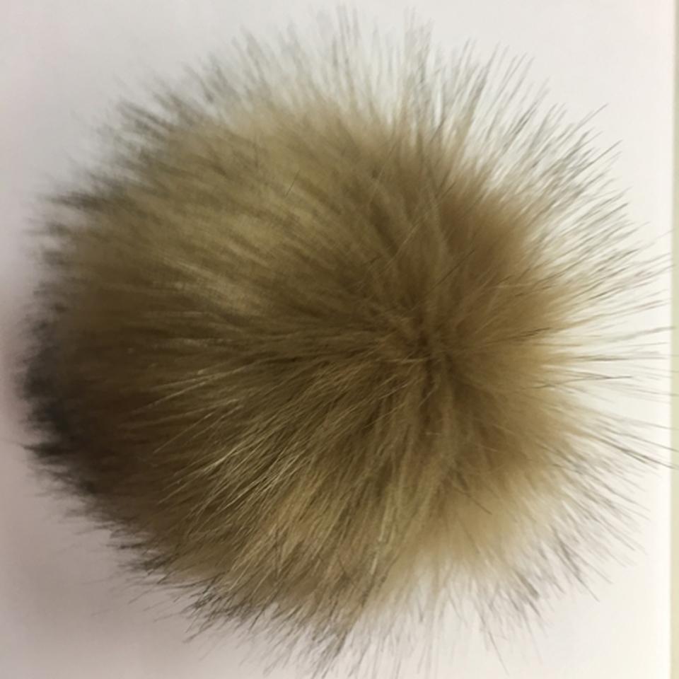 McPorter Farm-Faux Fox Fur Pompom - Brown-pompoms-gather here online