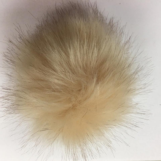 McPorter Farm-Faux Fox Fur Pompom - Tan-pompoms-gather here online