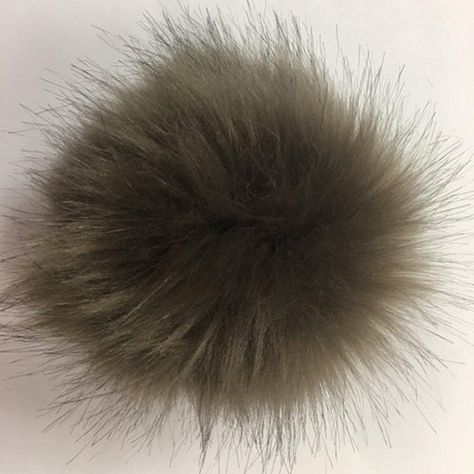 McPorter Farm-Faux Fox Fur Pompom - Taupe-pompoms-gather here online