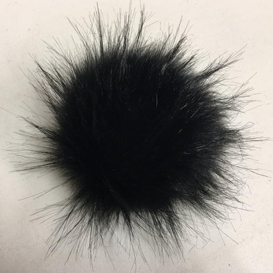 McPorter Farm-Faux Raccoon Fur Pompom - Black-pompoms-gather here online