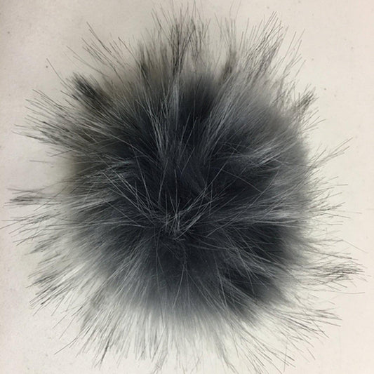 McPorter Farm-Faux Raccoon Fur Pompom - Charcoal-pompoms-gather here online