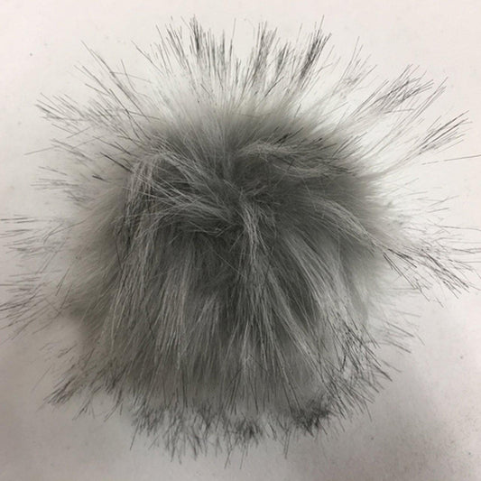 McPorter Farm-Faux Raccoon Fur Pompom - Gray-pompoms-gather here online