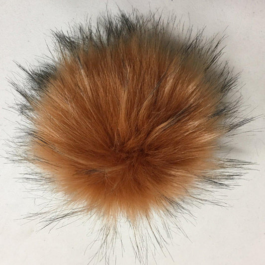 McPorter Farm-Faux Raccoon Fur Pompom - Orange-pompoms-gather here online