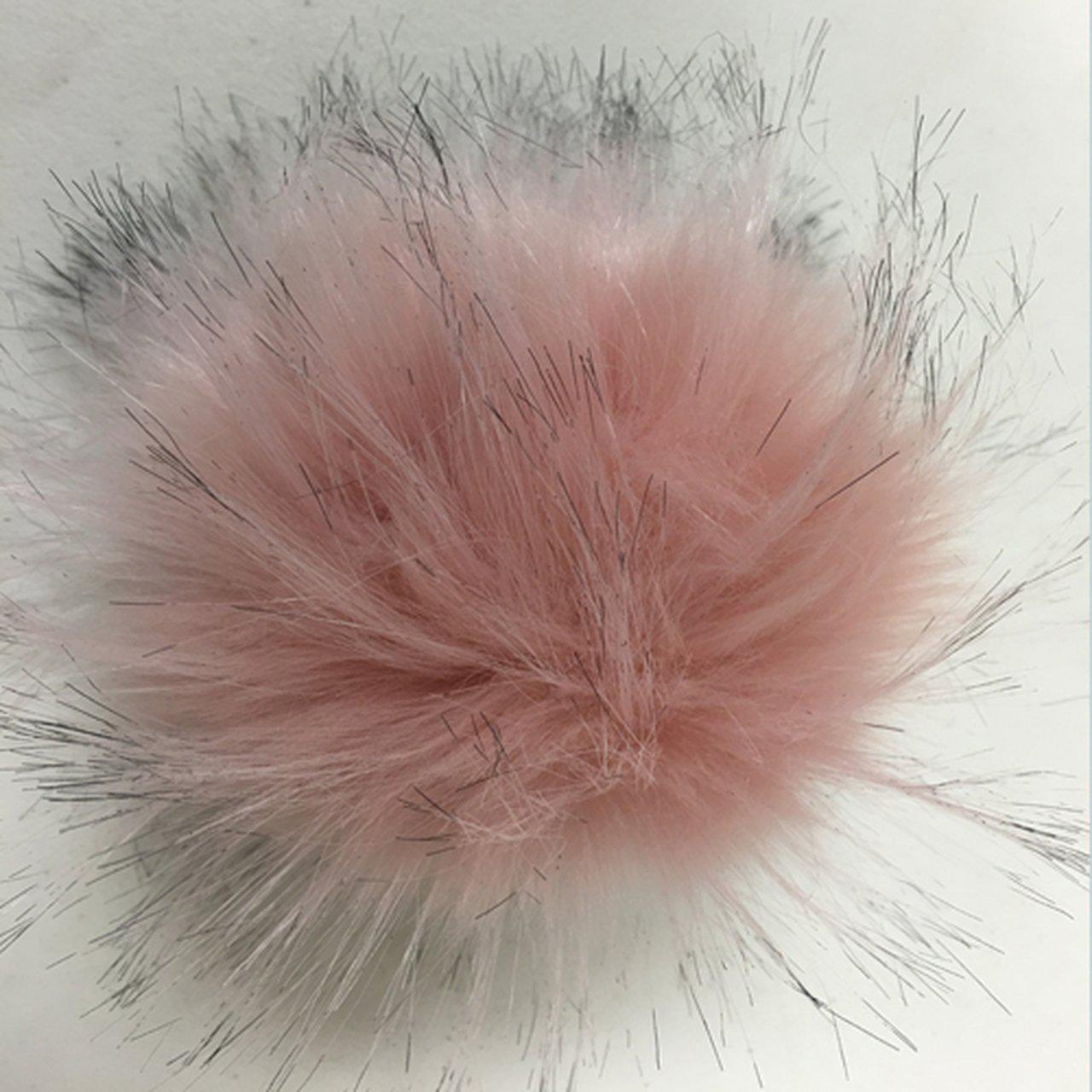 McPorter Farm-Faux Raccoon Fur Pompom - Pink-pompoms-gather here online