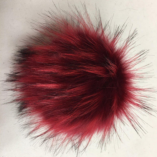 McPorter Farm-Faux Raccoon Fur Pompom - Red-pompoms-gather here online