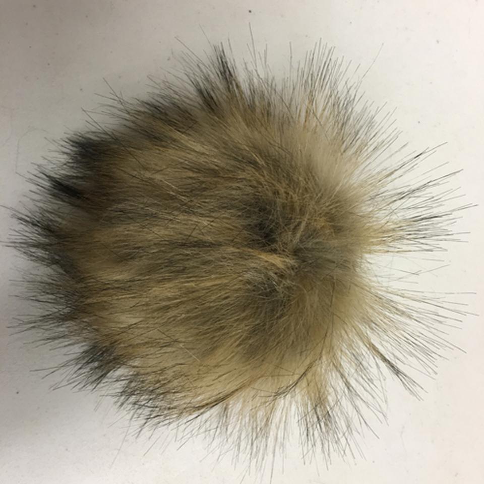 McPorter Farm-Faux Raccoon Fur Pompom - Tan-pompoms-gather here online