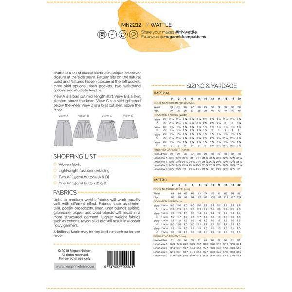 Megan Nielsen-Wattle Skirt Pattern-sewing pattern-Default-gather here online