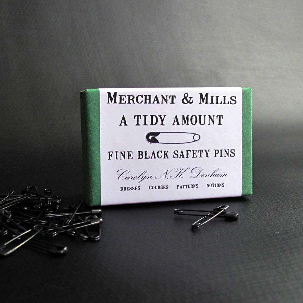 Fine Black Safety Pins
