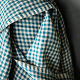 Merchant & Mills-Frankie Blue Laundered Linen Check-fabric-gather here online