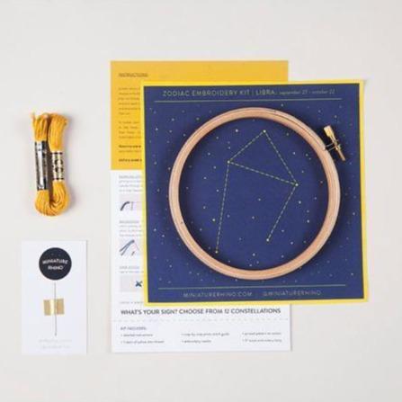 Miniature Rhino - Zodiac Embroidery Kit - Libra - gatherhereonline.com