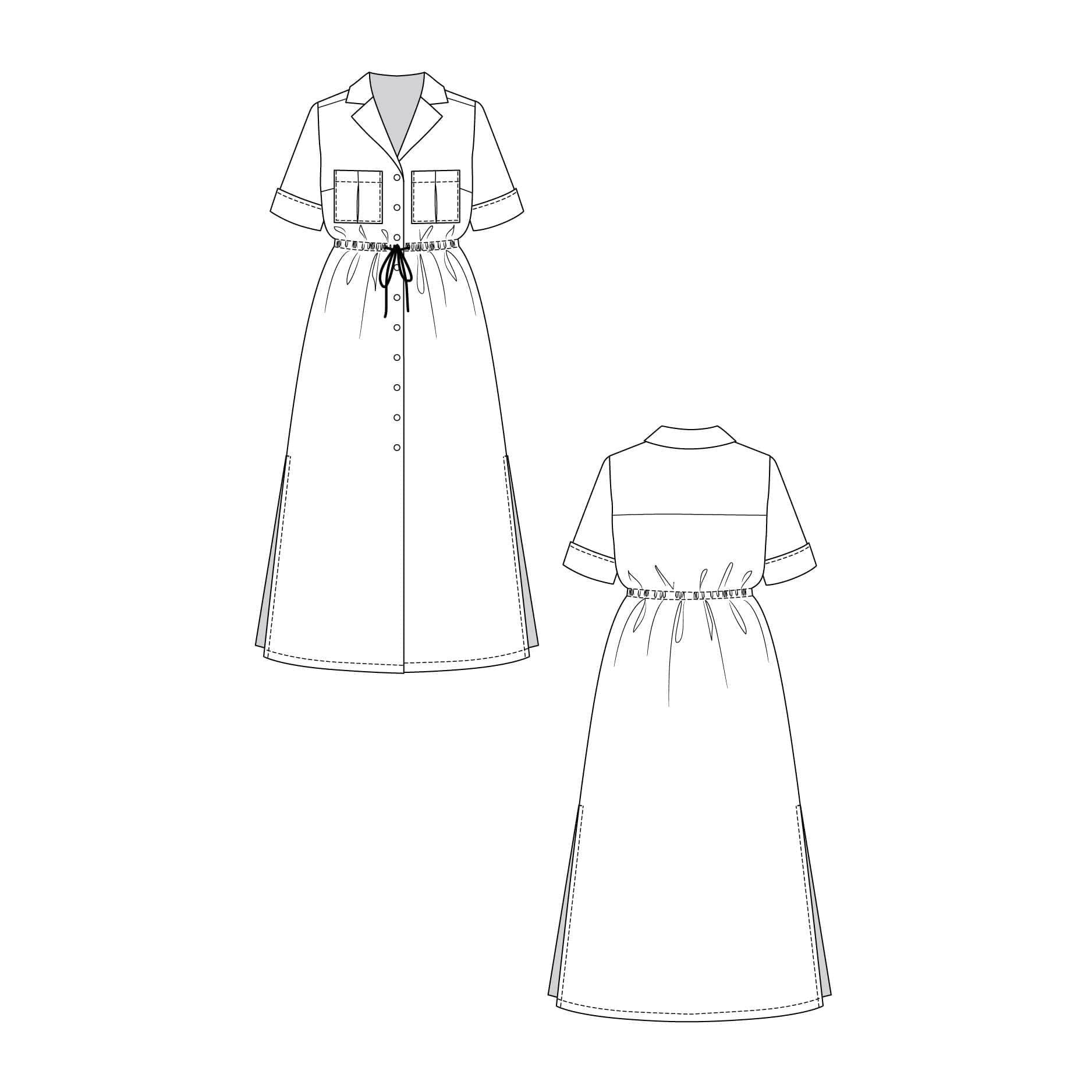 Reeta Midi Shirt Dress Pattern gather here online Reeta Midi Shirt Dress Pattern gather here online