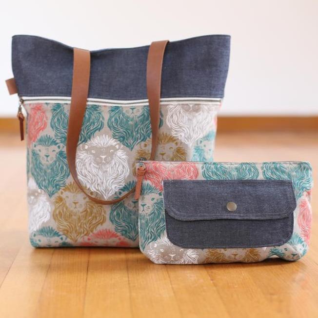 Noodlehead-Caravan Tote & Pouch Pattern-sewing pattern-gather here online