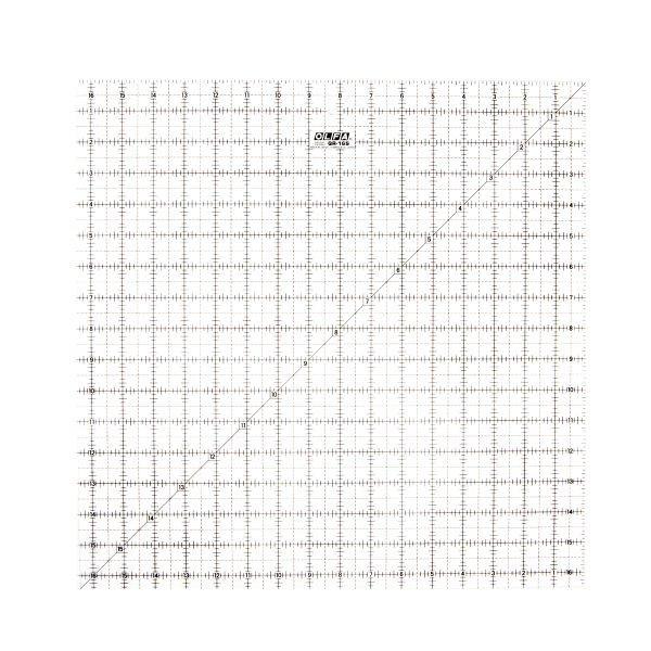 Olfa - Frosted Advantage 16.5" x 16.5" Quilting Ruler - - gatherhereonline.com
