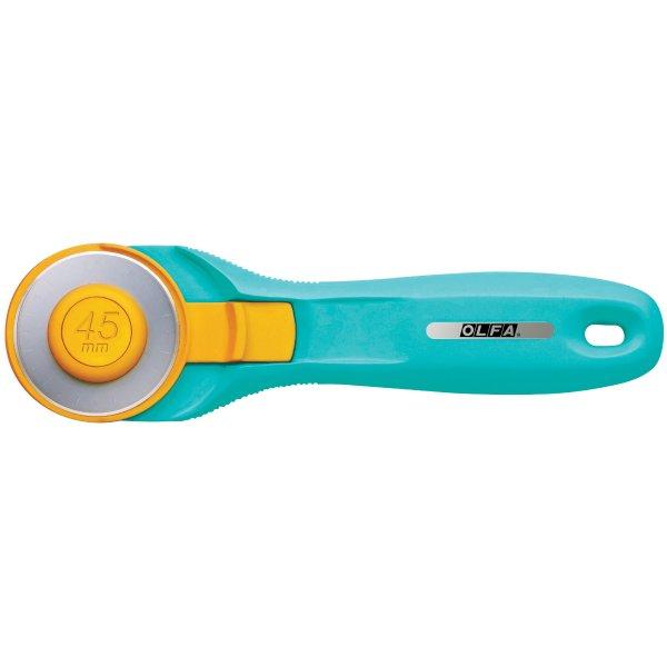 Olfa - Quick-Change Rotary Cutter - Aqua - 45mm - - gatherhereonline.com