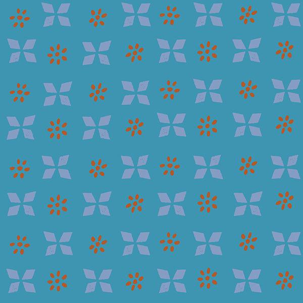 Ruby Star Society-Block Print Vintage Blue-fabric-gather here online