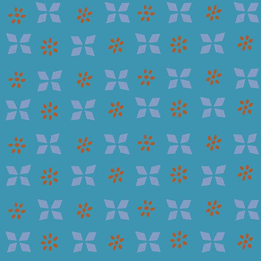 Ruby Star Society-Block Print Vintage Blue-fabric-gather here online