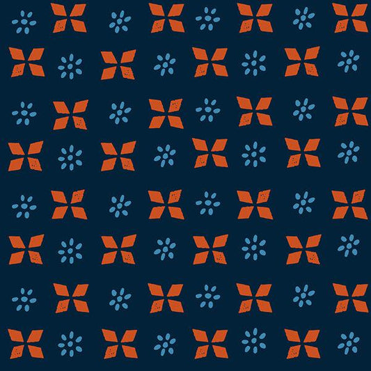 Ruby Star Society-Block Print Navy-fabric-gather here online