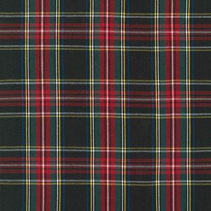 Robert Kaufman-REMNANT: House of Wales Plaid Black 30% OFF 1.4 YDS-fabric remnant-gather here online