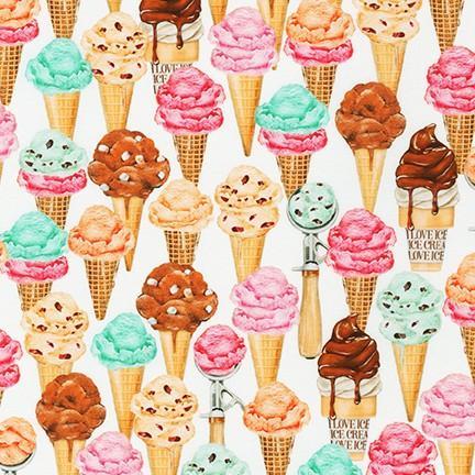 Robert Kaufman-Ice Cream Cones-fabric-gather here online