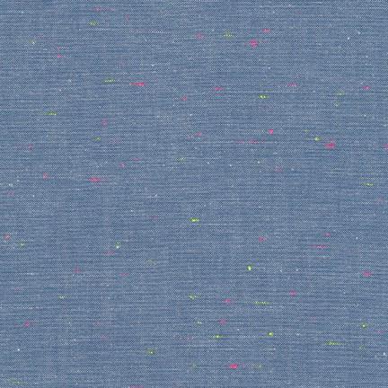 Robert Kaufman - Neon Neppy Chambray - 4 Blue - gatherhereonline.com