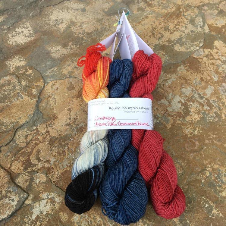 Round Mountain Fibers - Ornithology Bundles - Atlantic Puffin - gatherhereonline.com