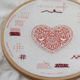 Kiriki Press-Lace Heart Embroidery Stitch Sampler-embroidery kit-gather here online