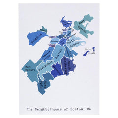 Smudge Ink-Boston, MA Blue, Maps by April May Note Card-greeting card-gather here online