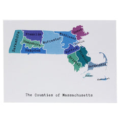 Smudge Ink-Massachusetts, Maps by April May Note Card-greeting card-gather here online