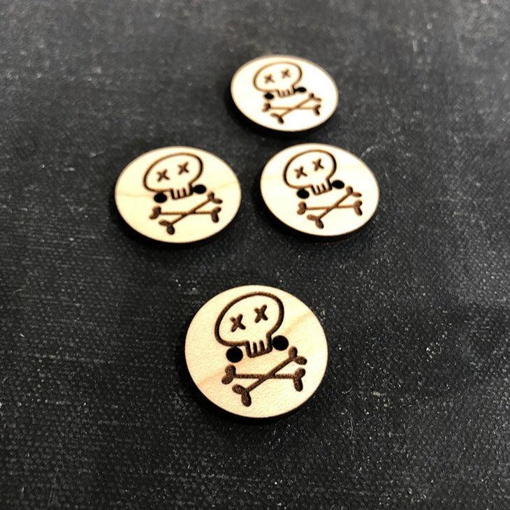Stitch Together Studio-Skull Wooden Buttons-button-gather here online