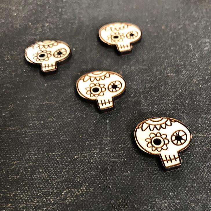 Stitch Together Studio-Sugar Skull Wooden Buttons-button-gather here online