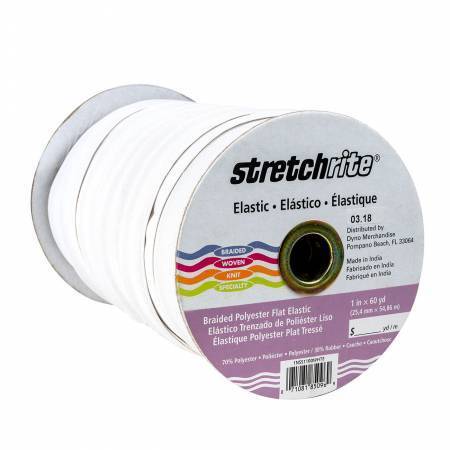 Stretchrite-1” Braided Elastic - White-elastic-gather here online