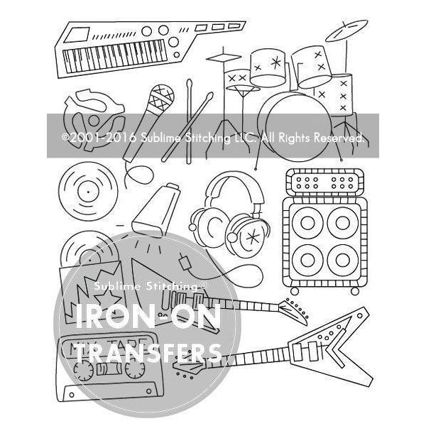 Sublime Stitching - Rock ’N Roll - Embroidery Pattern Transfers - Default - gatherhereonline.com