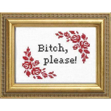 Subversive Cross Stitch - Bitch Please Cross Stitch Kit - - gatherhereonline.com