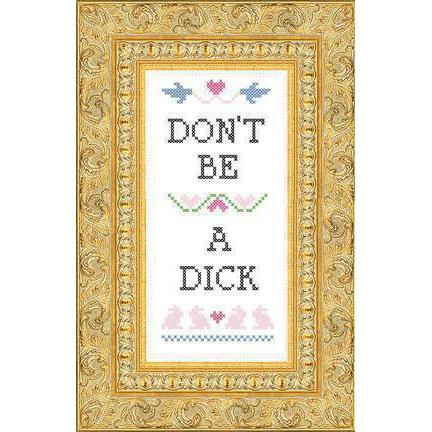 Subversive Cross Stitch-Don’t Be A Dick Deluxe Cross Stitch Kit-embroidery/xstitch kit-gather here online