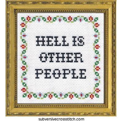 Subversive Cross Stitch-Hell Is Other People Deluxe Cross Stitch Kit-xstitch kit-gather here online