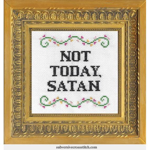 Subversive Cross Stitch-Not Today Satan Deluxe Cross Stitch Kit-xstitch kit-gather here online
