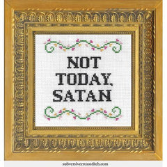 Subversive Cross Stitch-Not Today Satan Deluxe Cross Stitch Kit-xstitch kit-gather here online
