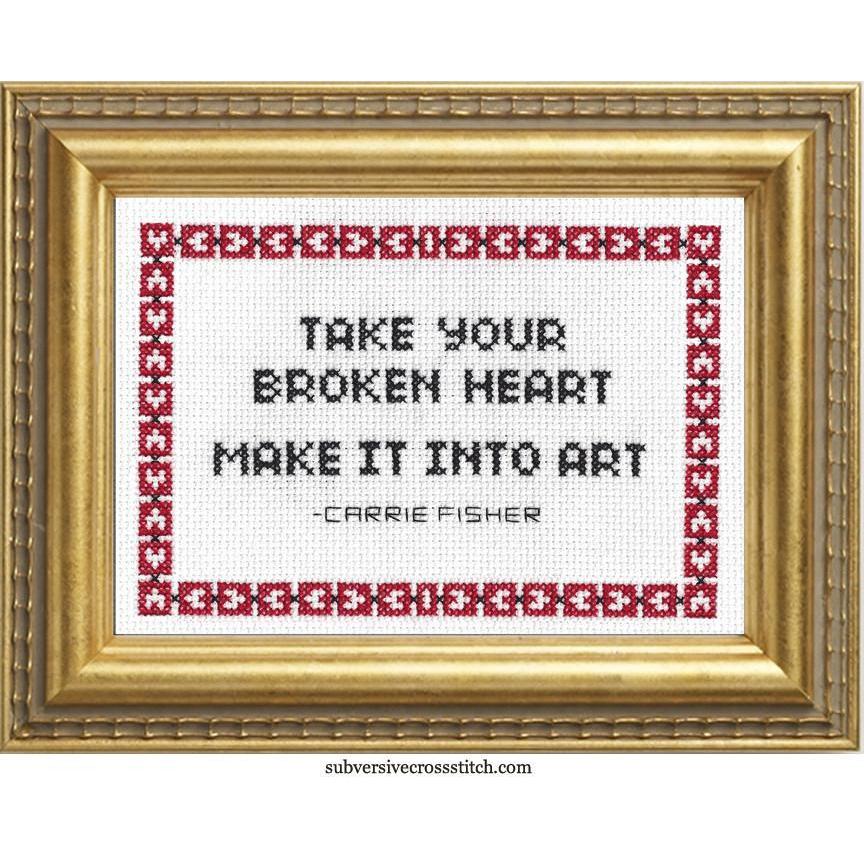 Subversive Cross Stitch-Take Your Broken Heart Deluxe Cross Stitch Kit-xstitch kit-gather here online