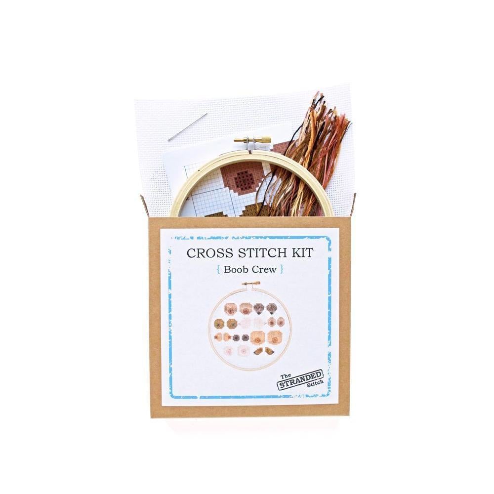 The Stranded Stitch - Boob Crew DIY Cross Stitch Kit - Default - gatherhereonline.com