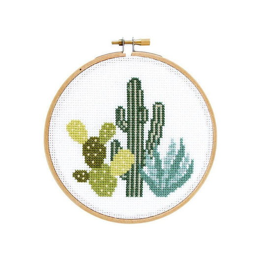 The Stranded Stitch - Desert Cacti DIY Cross Stitch Kit - Default - gatherhereonline.com