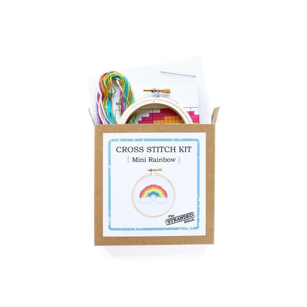 The Stranded Stitch - Mini Rainbow DIY Cross Stitch Kit - Default - gatherhereonline.com