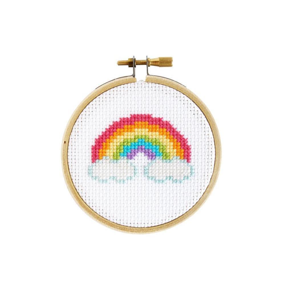 The Stranded Stitch - Mini Rainbow DIY Cross Stitch Kit - Default - gatherhereonline.com