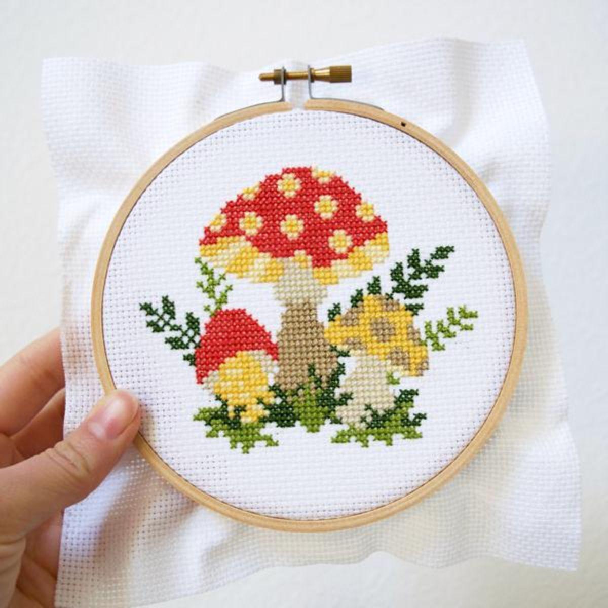 The Stranded Stitch-Mushroom DIY Cross Stitch Kit-embroidery/xstitch kit-gather here online