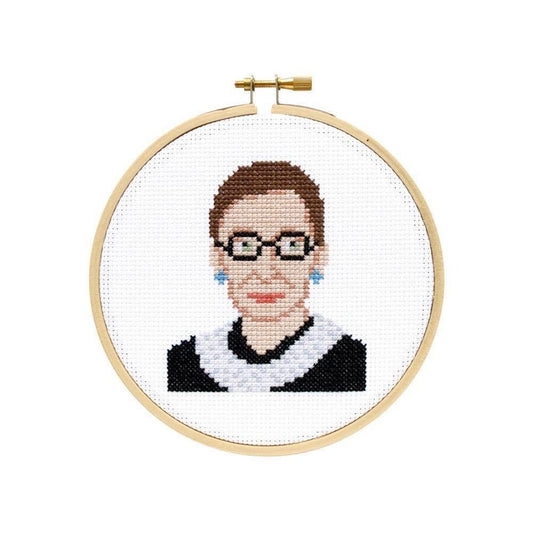 The Stranded Stitch - Ruth Bader Ginsburg DIY Cross Stitch Kit - Default - gatherhereonline.com