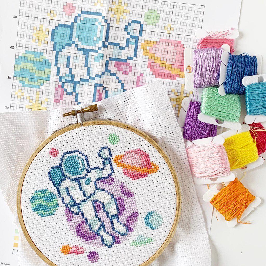 The Stranded Stitch - Space Explorer DIY Cross Stitch Kit - Default - gatherhereonline.com