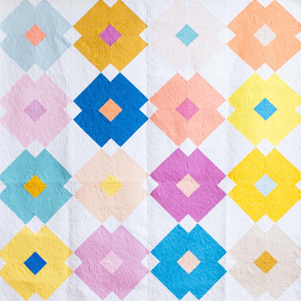 Then Came June-Flower Tile Quilt Pattern-quilting pattern-gather here online