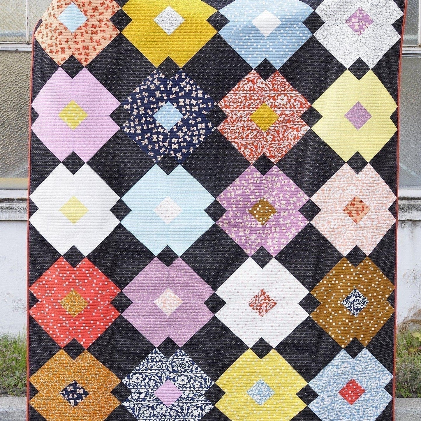 Then Came June-Flower Tile Quilt Pattern-quilting pattern-gather here online