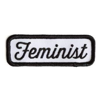 These Are Things-Feminist (Black on White) Iron-On Patch by These Are Things-accessory-gather here online