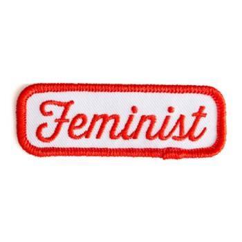 These Are Things-Feminist (Red on White) Iron-On Patch by These Are Things-accessory-gather here online
