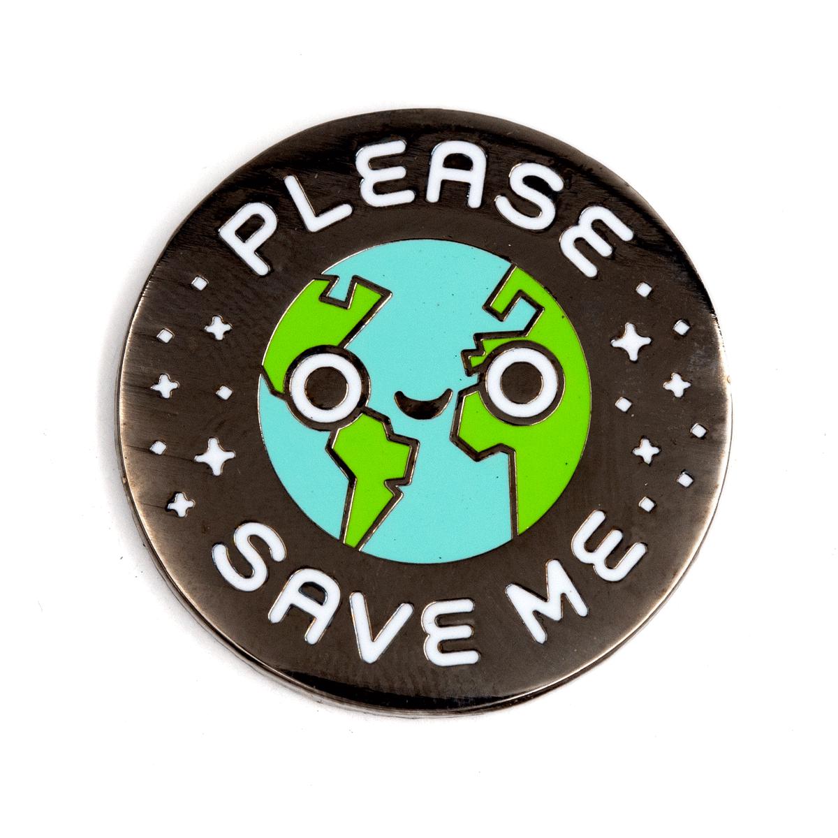 These Are Things-Please Save Me Earth Enamel Pin-accessory-gather here online